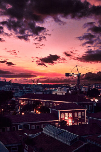 Lisbonne, coucher de soleil